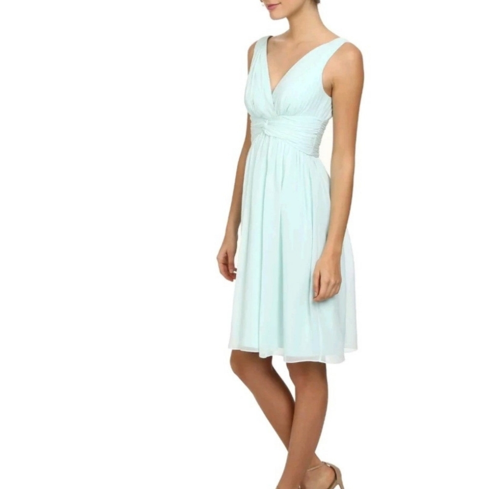 Donna Morgan Dress Jessie Twist Front Silk Hint Of Mint 6